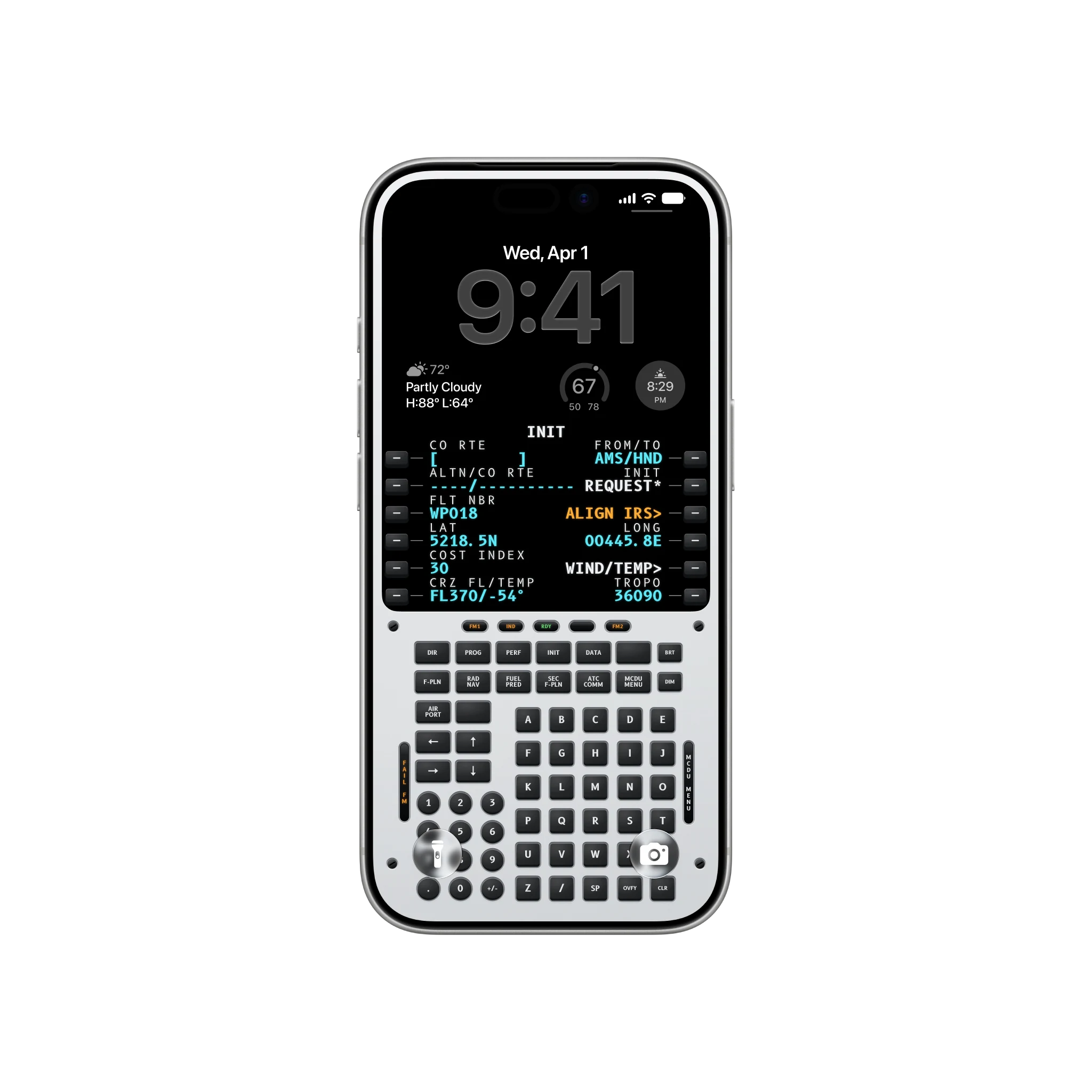 Aviation Flight Computer Silver on a phone