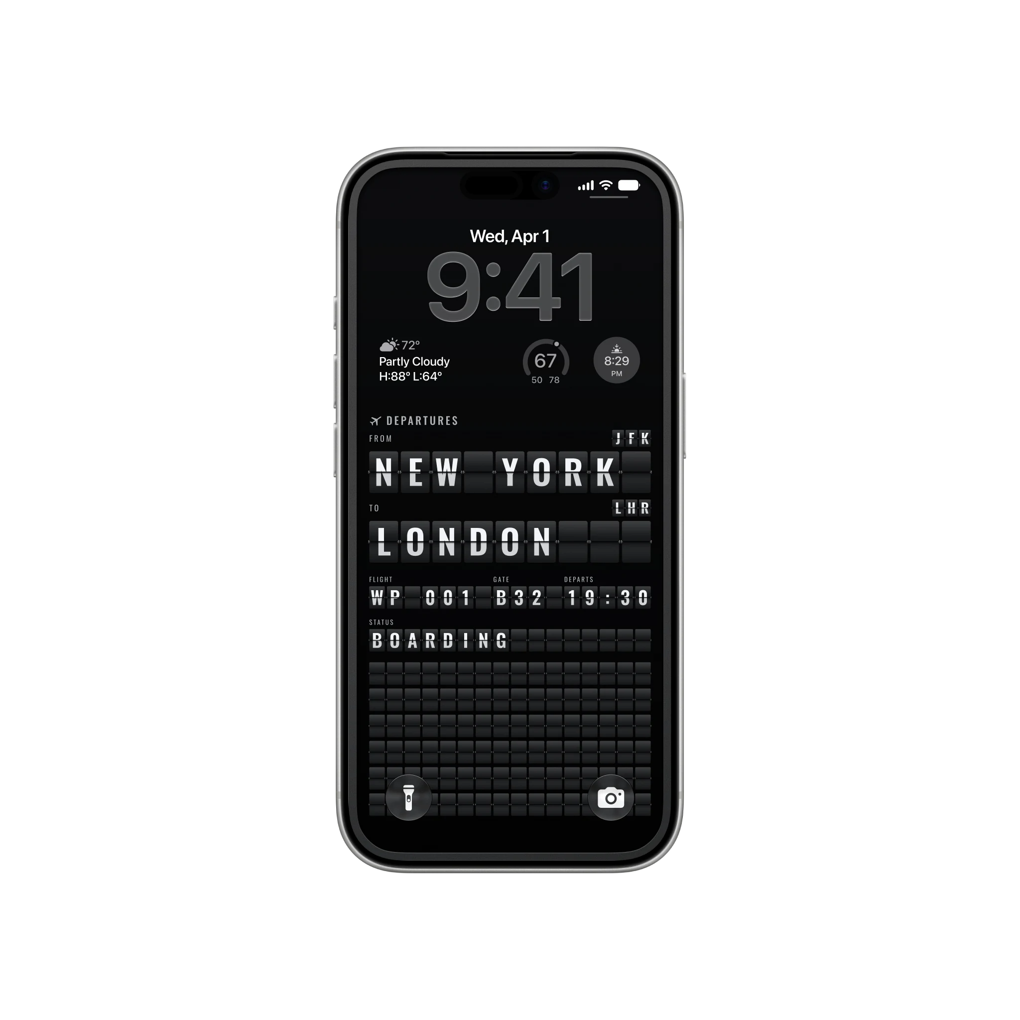 Aviation New York to London on a phone